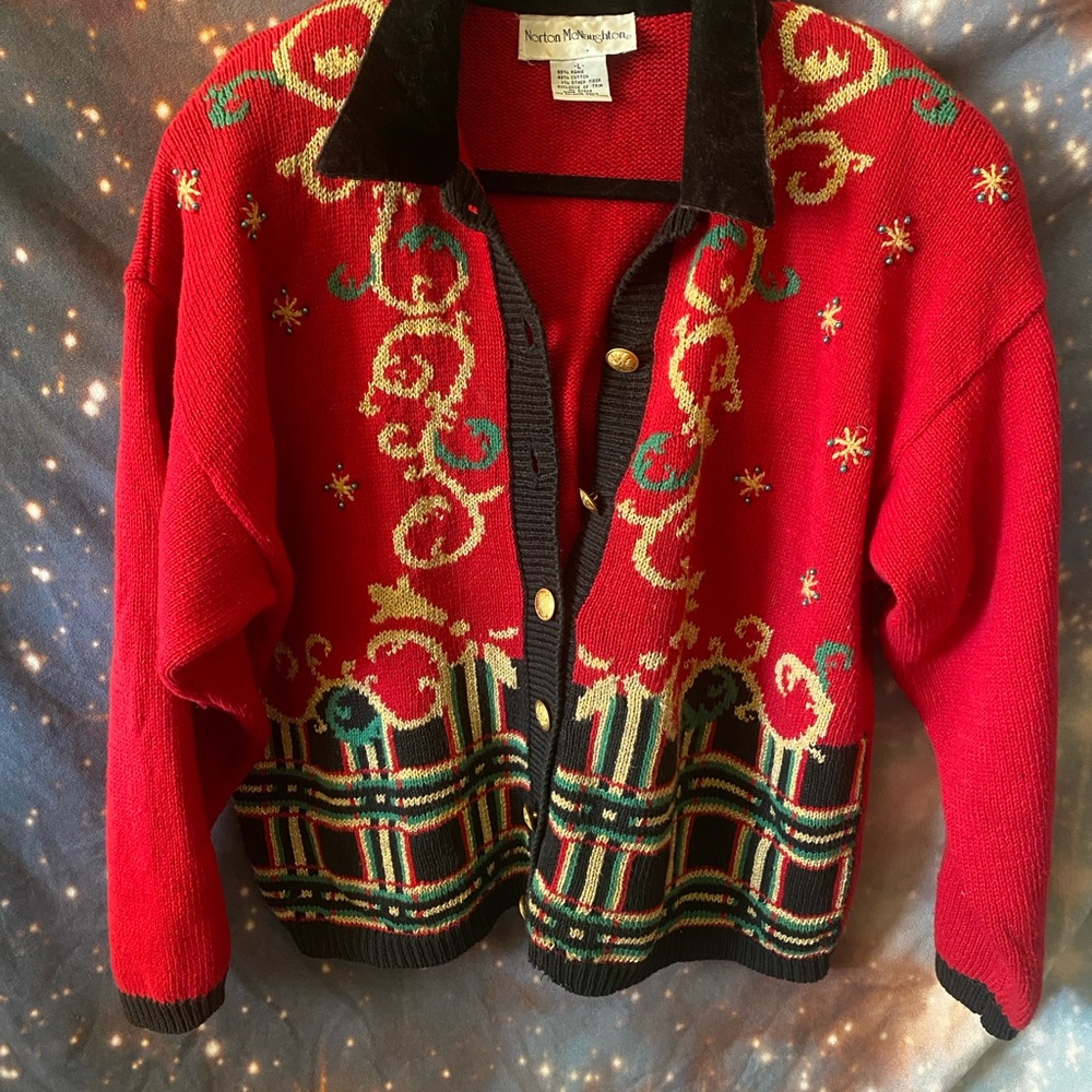 Vintage 90s Fancy Mom Christmas Sweater